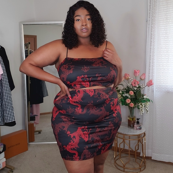 SHEIN Dresses & Skirts - Dragon Print Skirt Set